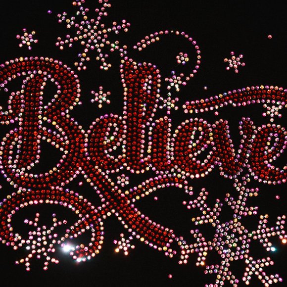 Christmas Believe   rhinestone  long Sleeve Shirt S M L XL XXL 1X… - Picture 2 of 6